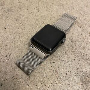 Apple Smartwatch with Silver Mesh Band